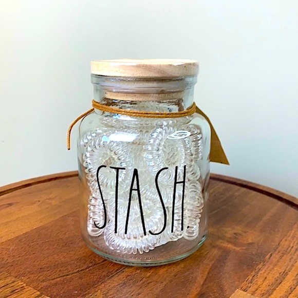 Last 1 - Rae Dunn “Stash” Glass Cosmetic Beauty Jar - Picture 2 of 7